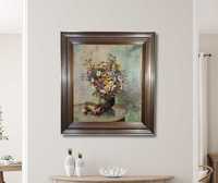 Duży pięknie namalowany obraz A.Grimbers - Kwiaty w szklanym wazonie
