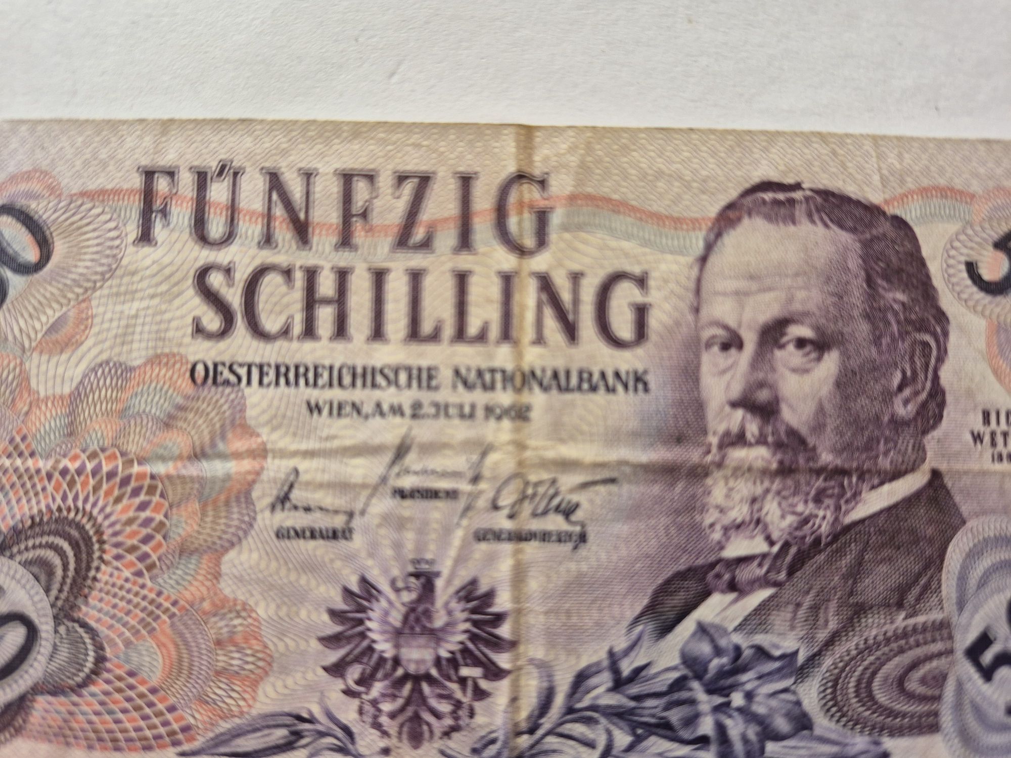 Banknot 50 szylingow 1962