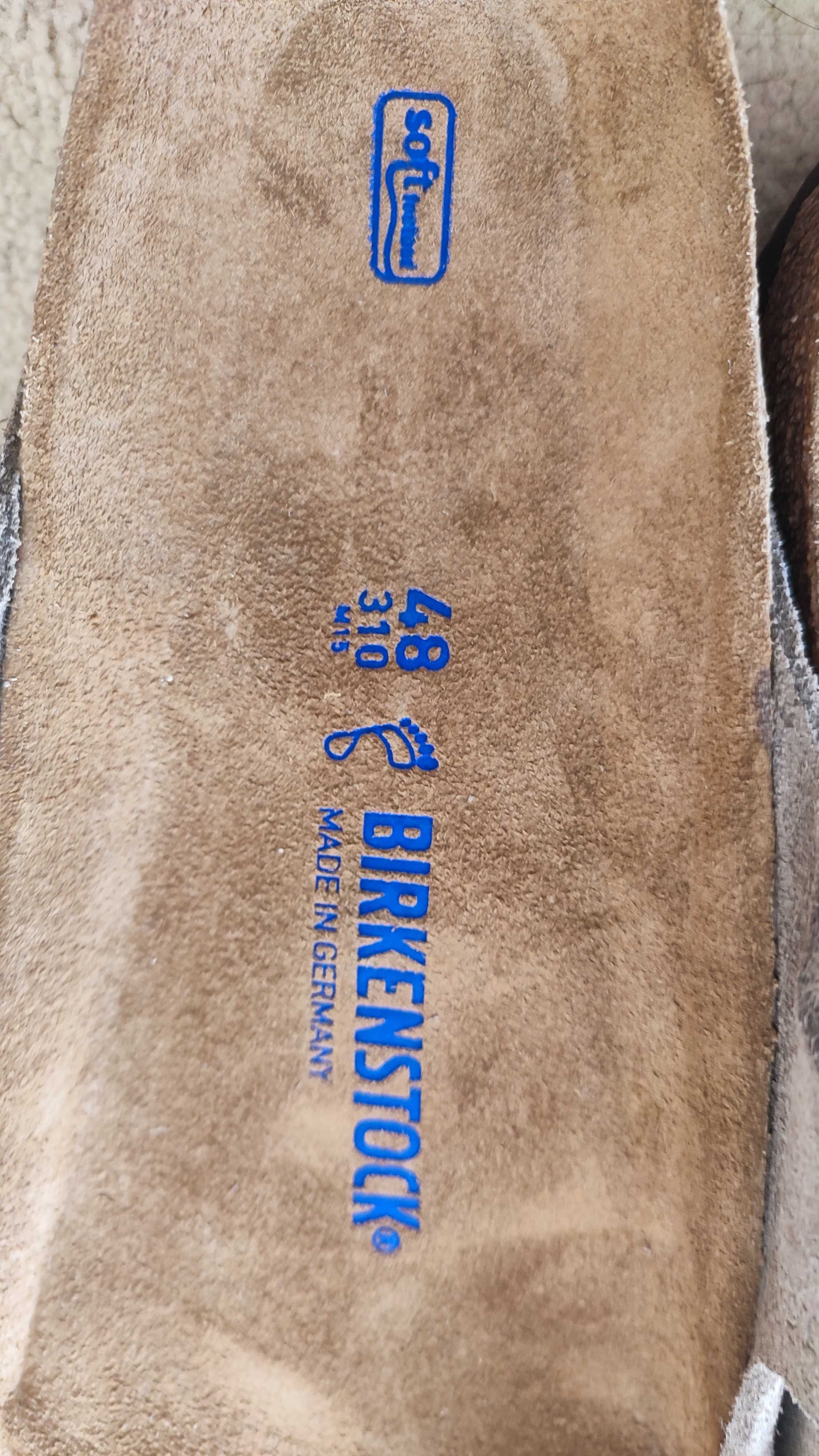 Klapki Birkenstock Arizona miękka wkładka zamsz szare metki rozm 48