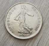 5 francs franków francuskich 1971