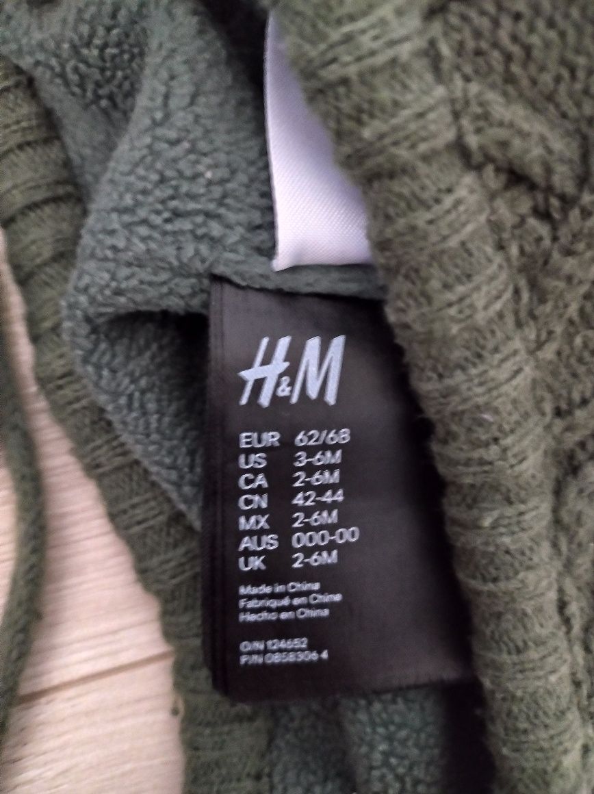 Bardzo dobry: Zestaw zimowy czapka + rękawiczki H&M r. 62/68