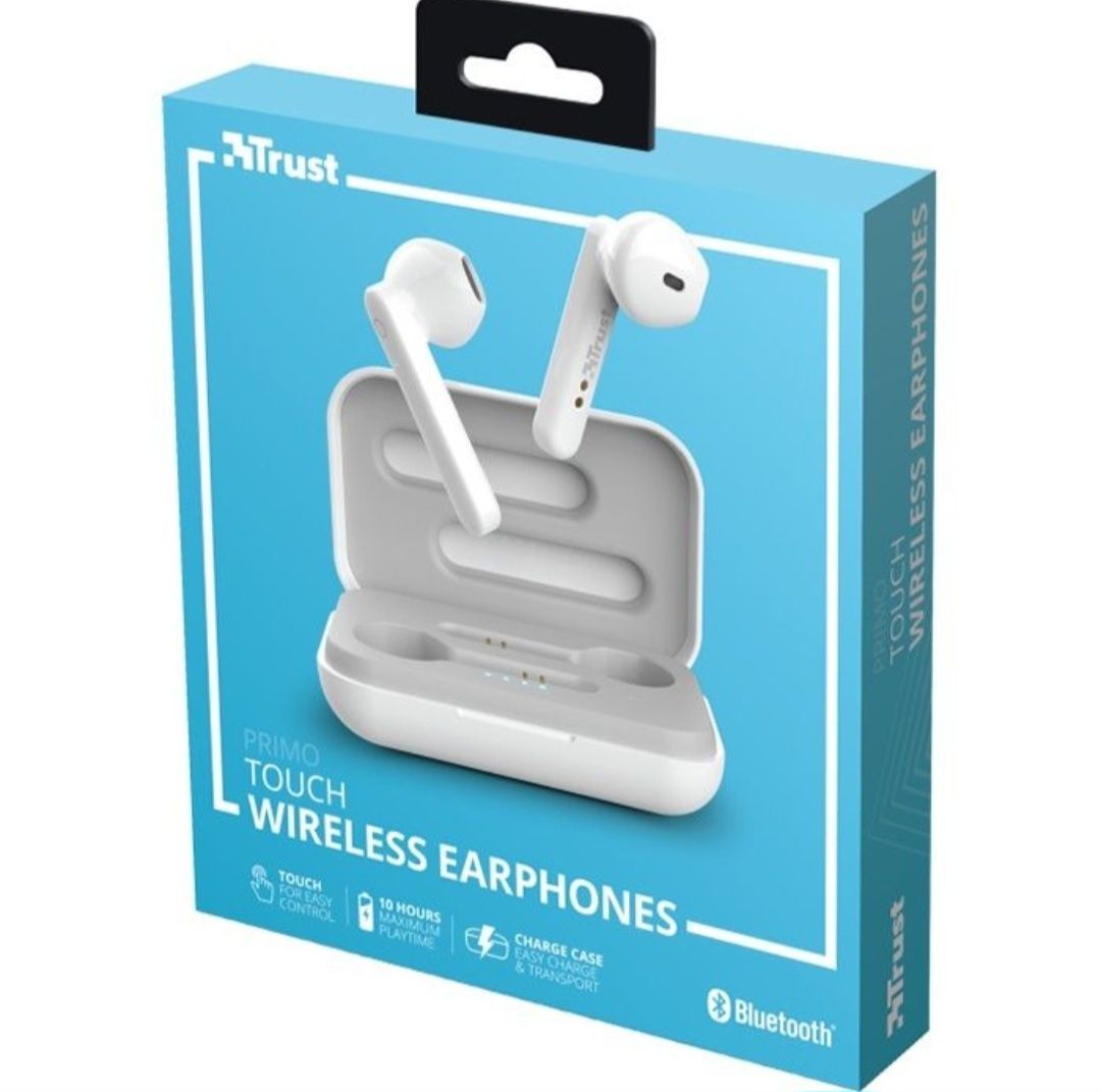 Наушники Trust Primo Touch True Wireless Mic White