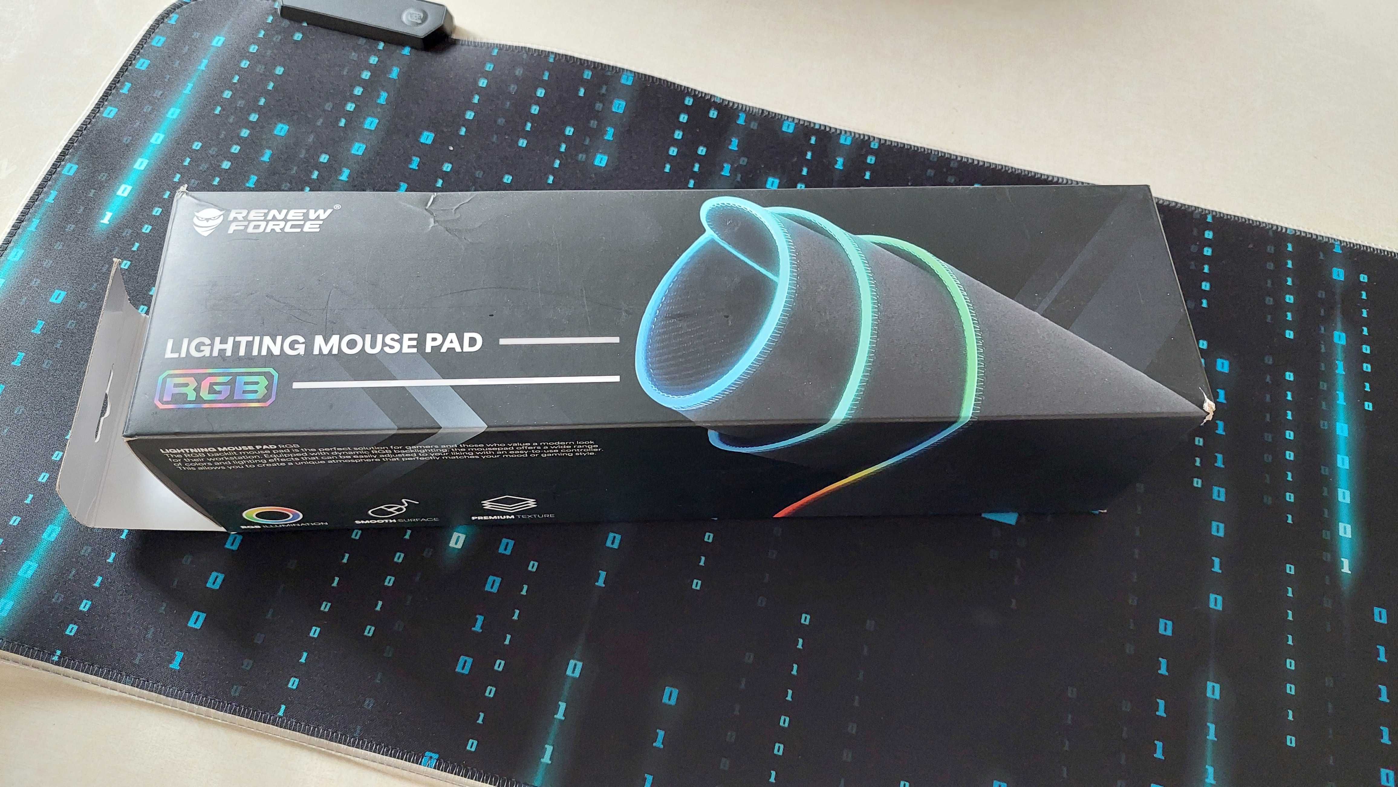 Podkładka pod mysz, klawiaturę LED RGB 80x30 Matrix RF