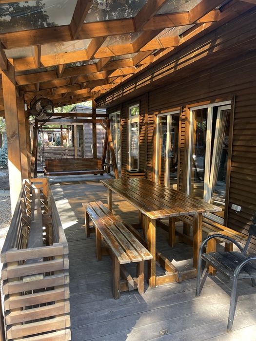 Лазня на дровах в дубовому лісі