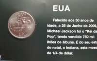 *'Michael Jackson, 1/4 Dólar, Estado Indiana