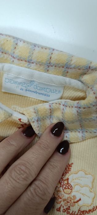 Vestido de inverno de bebé 1 mês. Forrado por dentro.