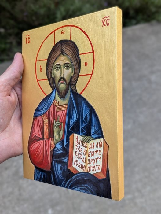 Ікона, Ісус Христос, ікона на дереві, Икона, образ, намальовано фарбам
