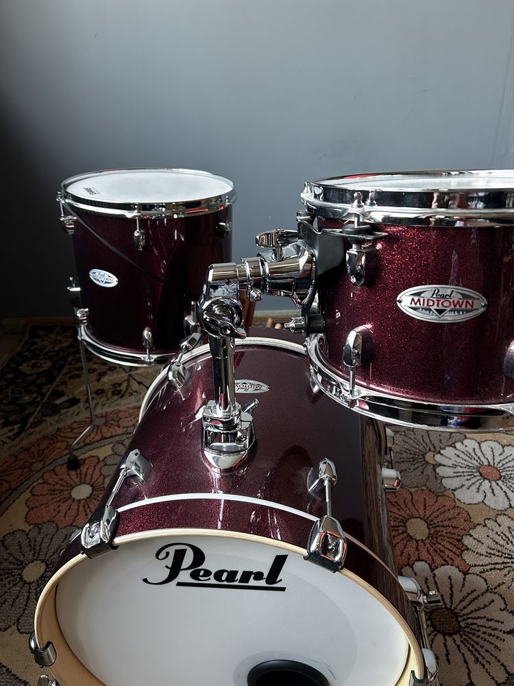 Pearl Midtown shell set + torby + statyw pod tom