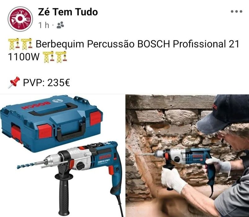 Berbequim Percussão BOSCH Profissional 1100W