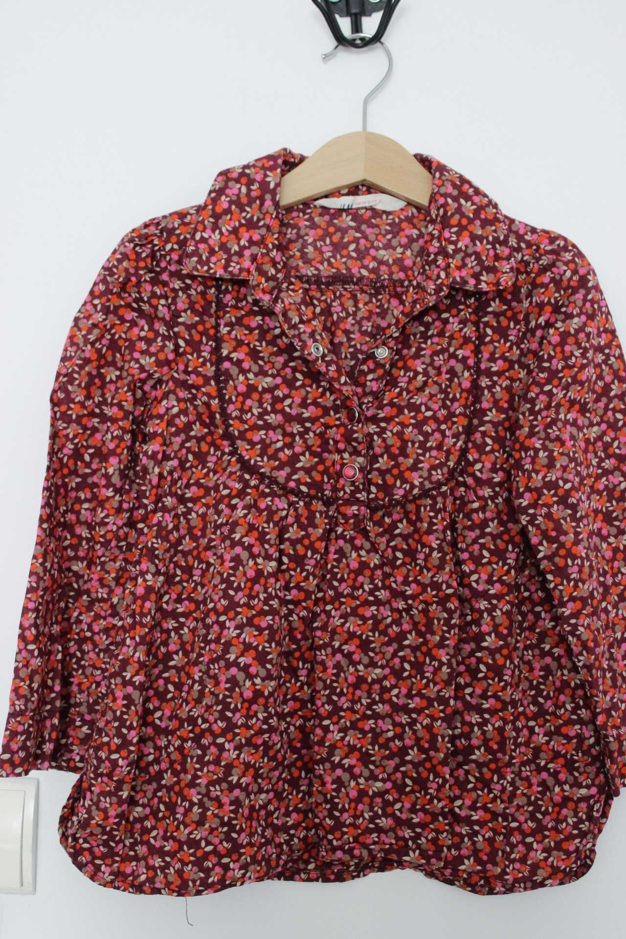 Koszula w kwiatki marki hm, tunika, rozmiar 110, na guziki, vintage