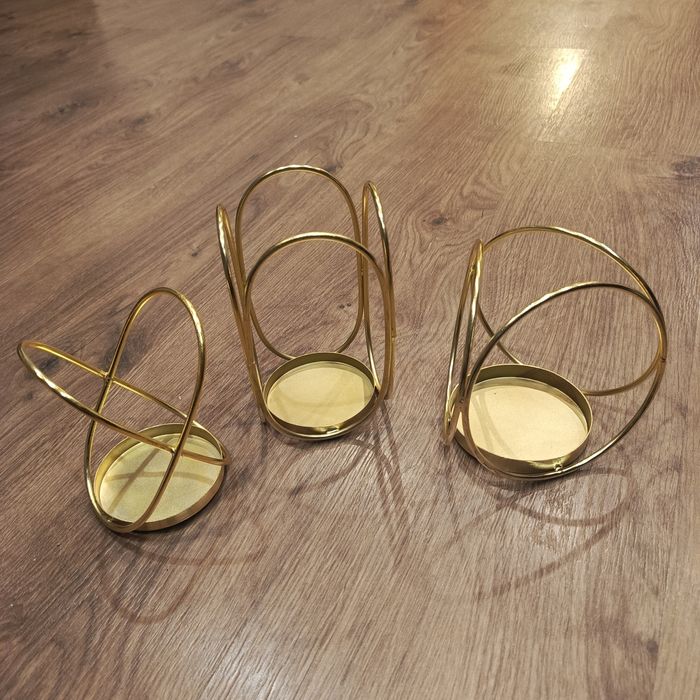 Komplet 3 świeczników na duże świece zestaw