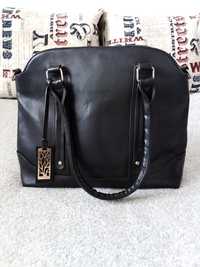 Czarna elegancka torebka shopperka shopper bag
