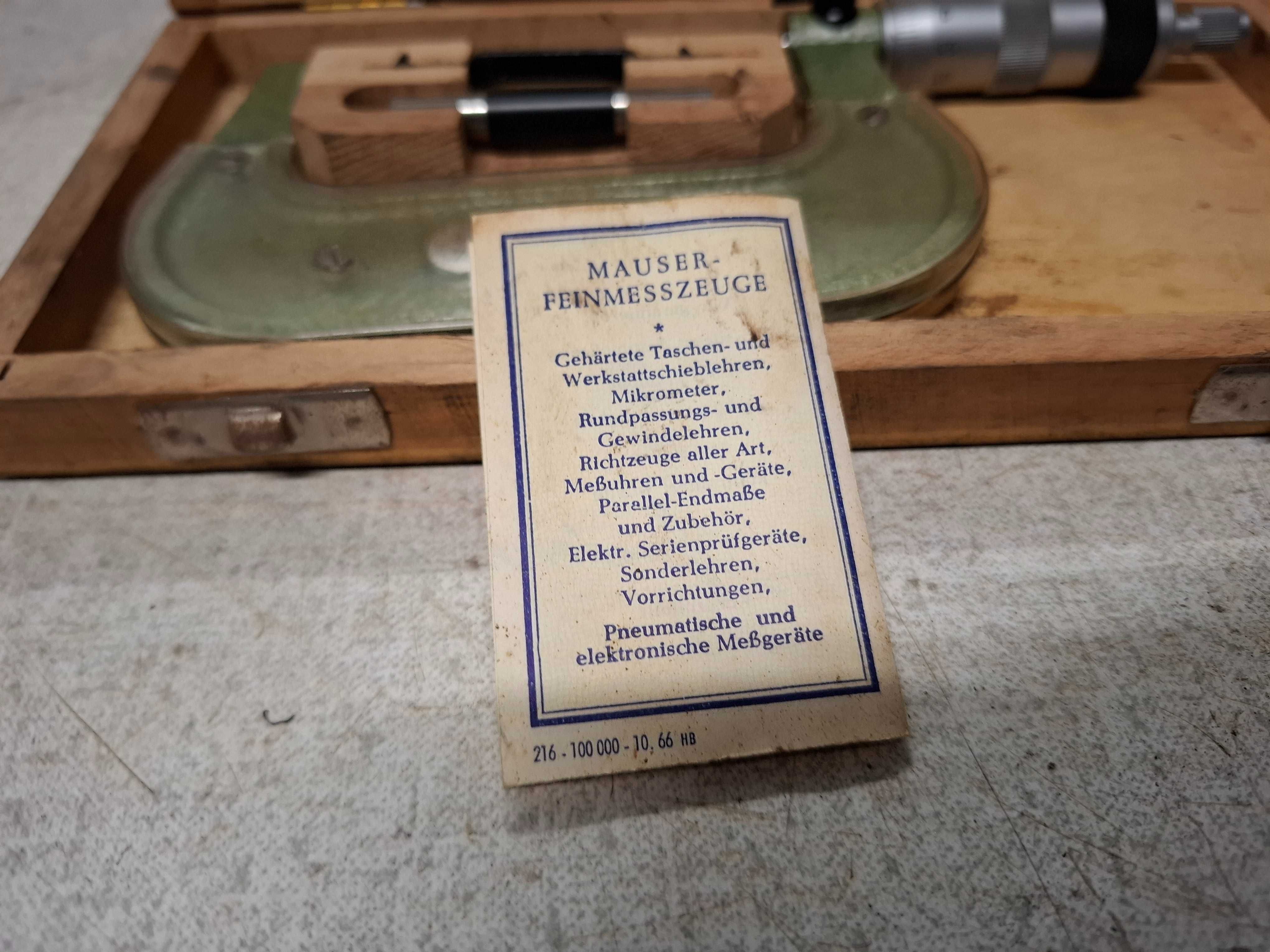 Niemiecki Mikrometr zewnętrzny Mauser 50–75 mm (0,01 mm)