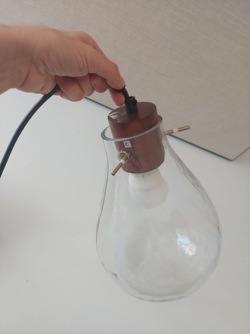 Candeeiro de tecto em.vidro artesanal