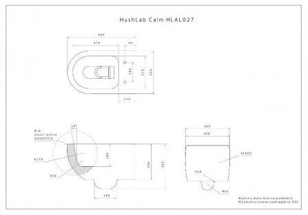 Miska WC HushLab Calm Wc wiszący 55x35