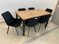 (593) Stół rozkładany + 6 krzeseł, loft, nowy 1550 zł