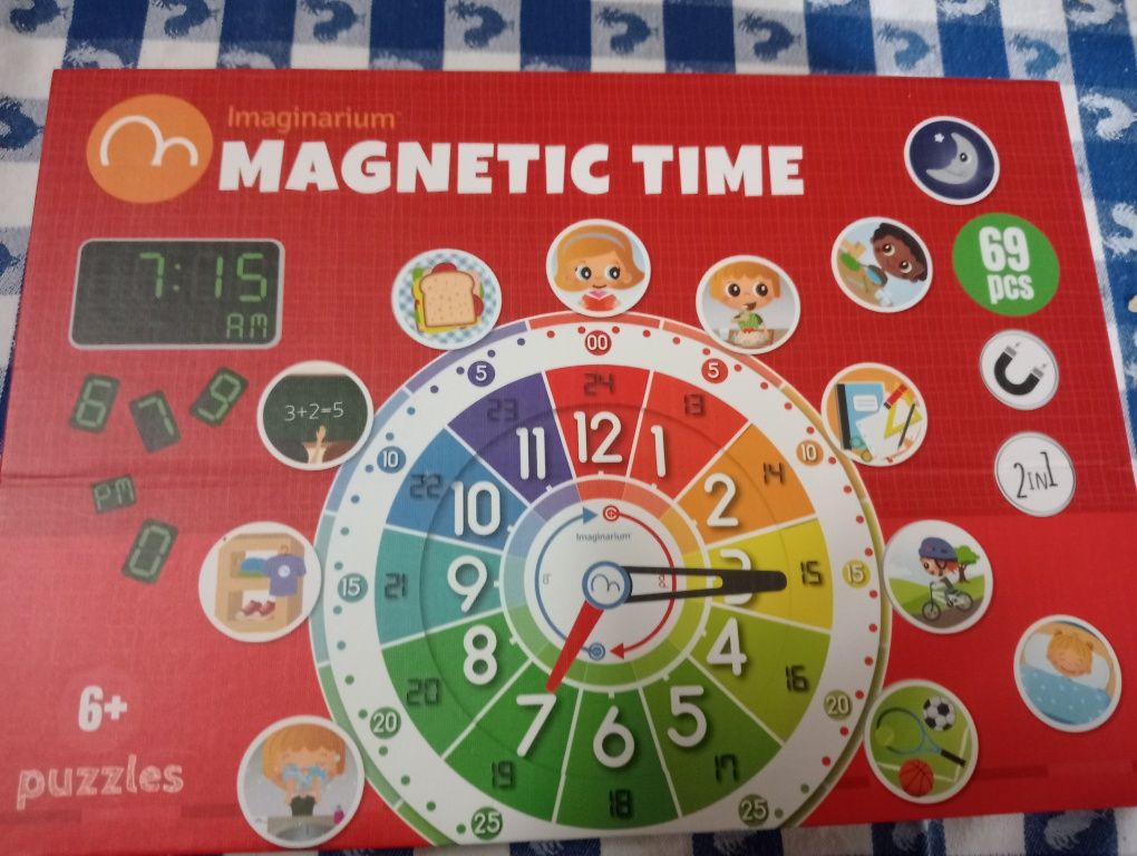 Jogo de relógio magnético para crianças