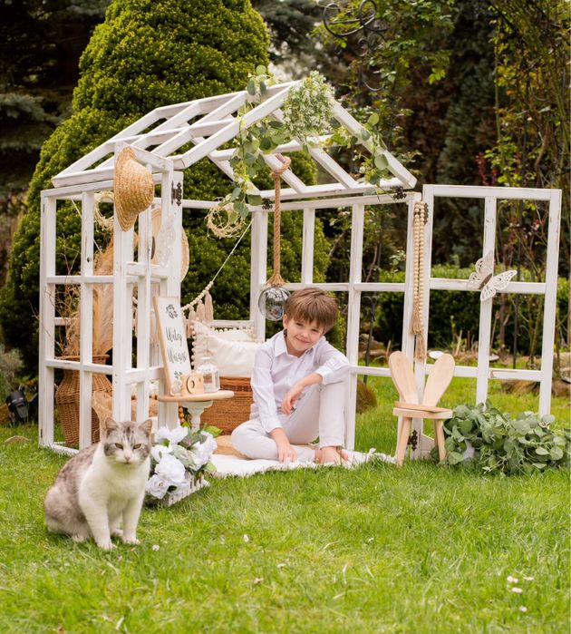 Szklarnia, altanka do sesji zdjeciowych.