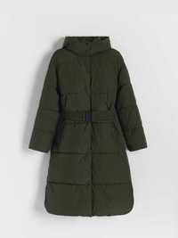 RESERVED 40/42 L/XL pikowany NOWY płaszcz kurtka zimowa ciemna zieleń