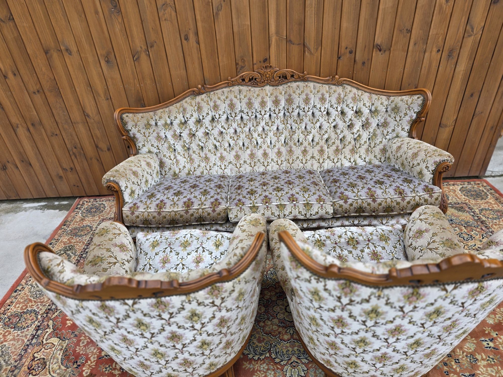Królewski wypoczynek Ludwik sofa + 2 fotele  #1647 Stylowy Węgrów