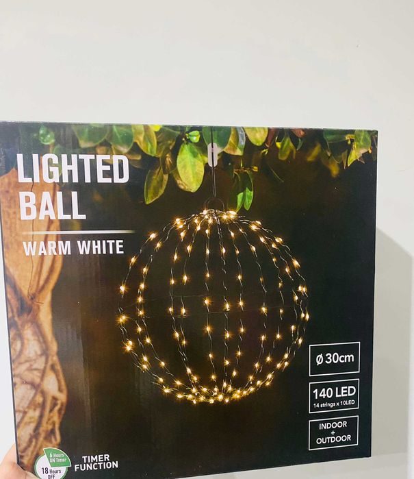 Kula świecąca kula led wisząca Lampion do ogrodu na taras do domu