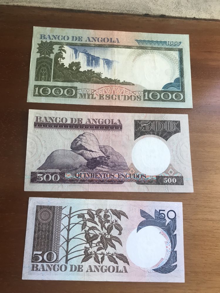 notas angola 500 e 1000 escudos   (camoes americo tomaz e carmona)