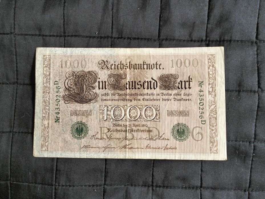 Banknot 1000 marek, 1910 r., Niemcy, seria D