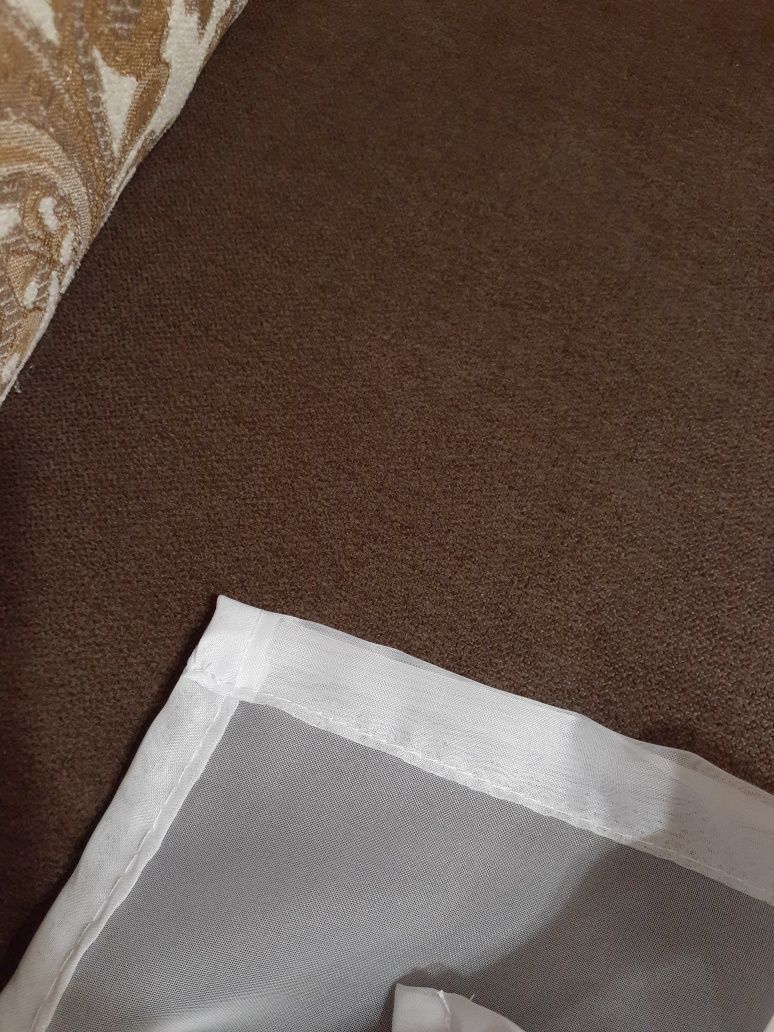 Продам готову тюль із шифона молочна нову! 5×2.50м.