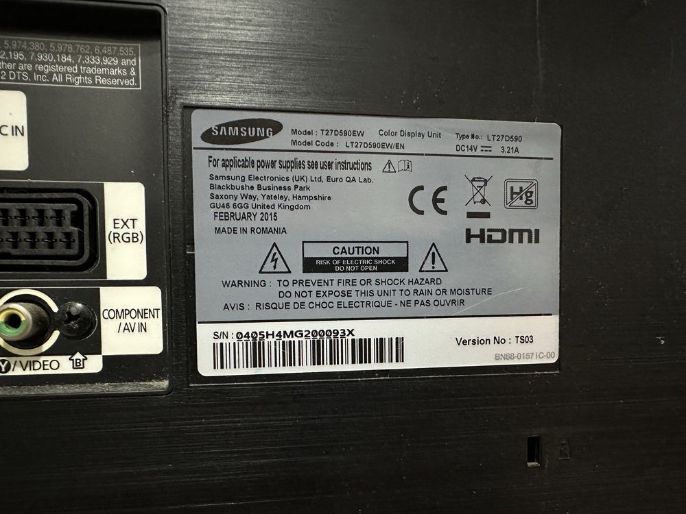 Monitor Samsung HDTV !!! T27D590 !!! Na części !!!