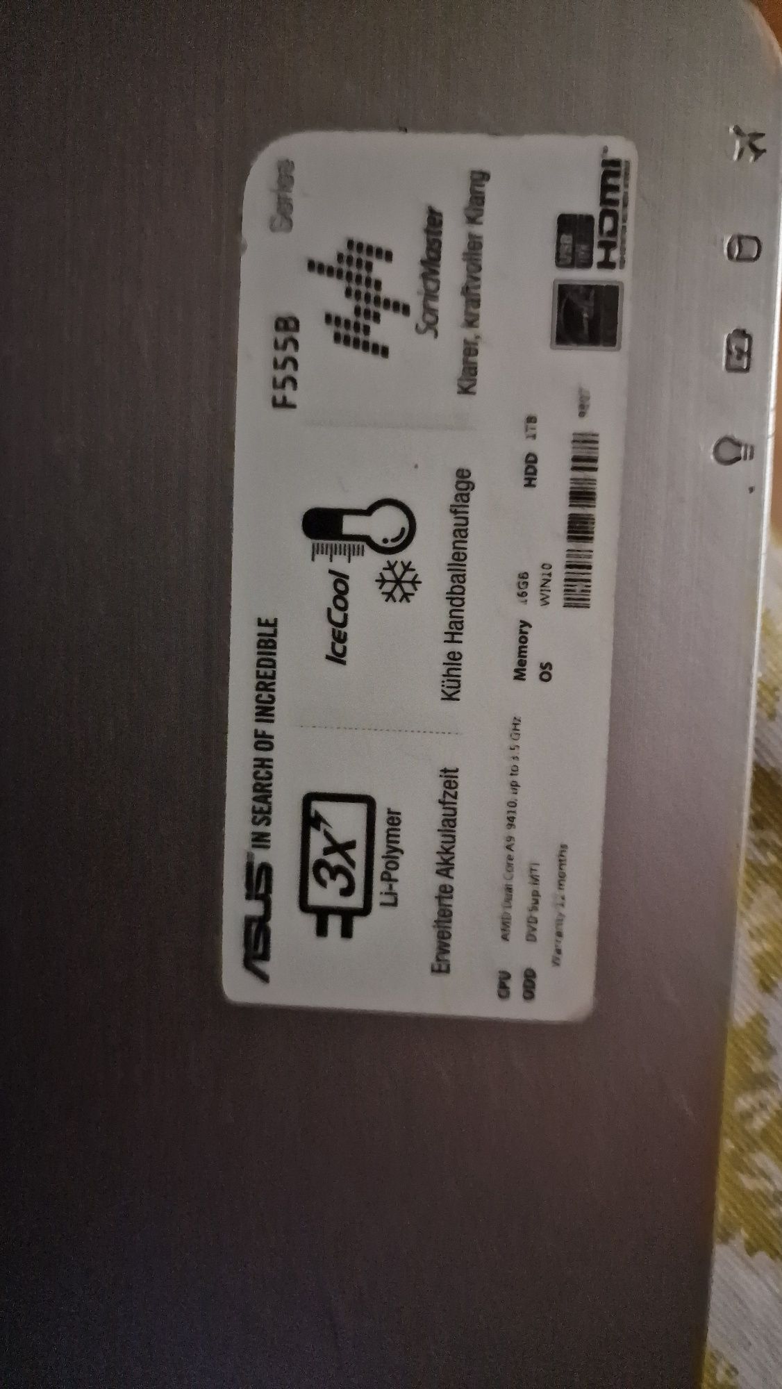 Продам ноутбук Asus F555B 1ТБ