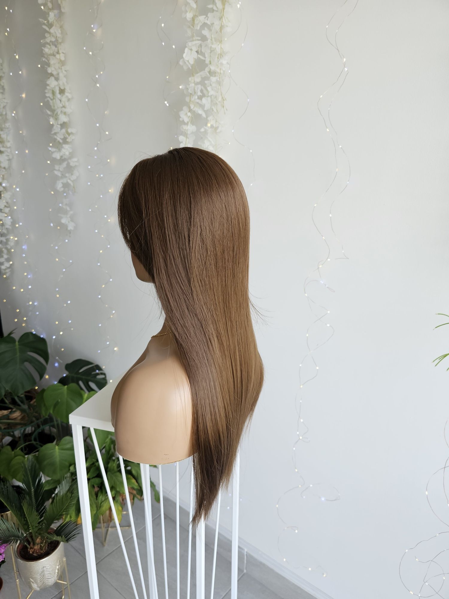 Długi tupet topper clip in uzupełnienie włosów Paula średni braz 60 cm