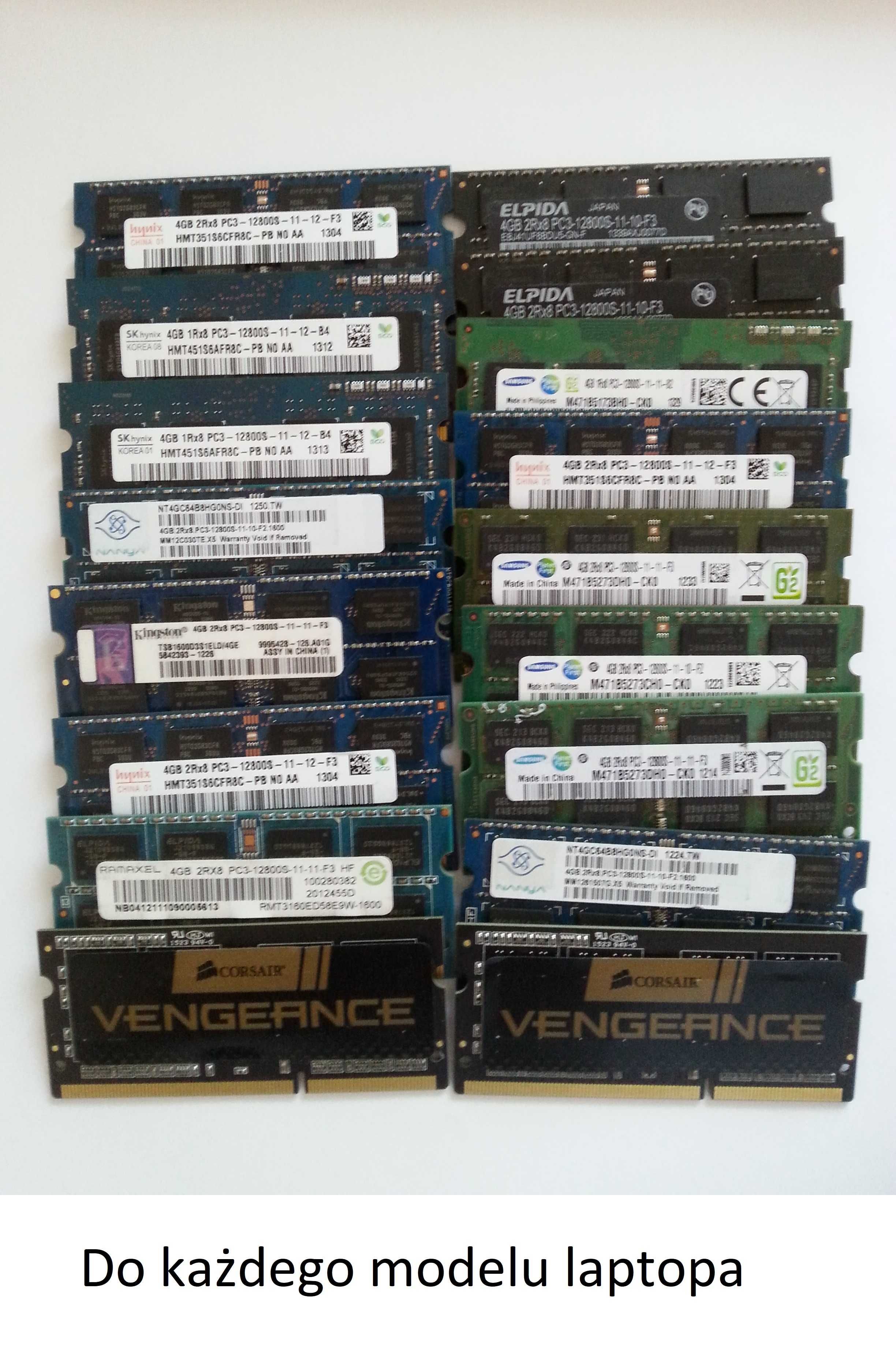 RAM do każdego modelu laptopa-DDR2 2GB, DDR3,DDR4-2,4,8GB.Polecam.
