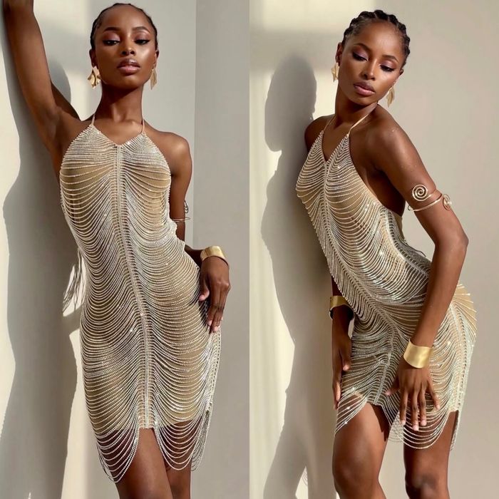 Сукня вечірня з розсипу страз