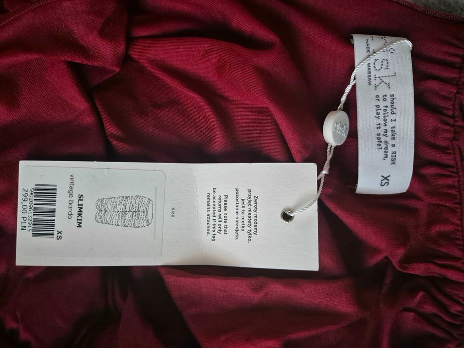 Risk made in Warsaw spódnica Slimkim bordo r. XS - NOWA