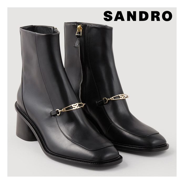 Sandro Paris шкіряні жіночі ботильони