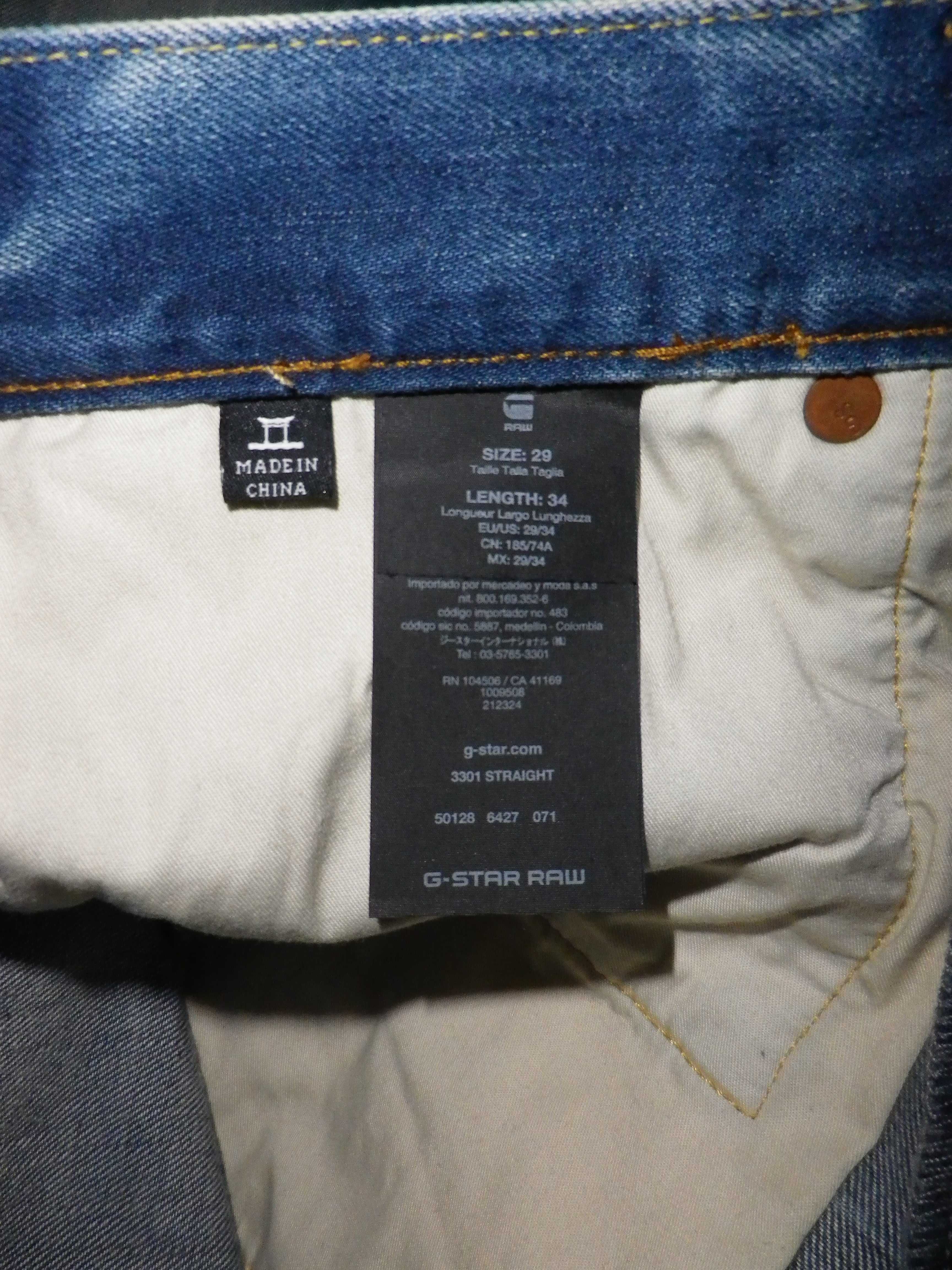 Джинси чоловічі G-STAR RAW 3301 (Straight) original W29