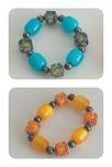 Pulseiras que se ajustam ao seu pulso (tons de azul; laranja e coral)