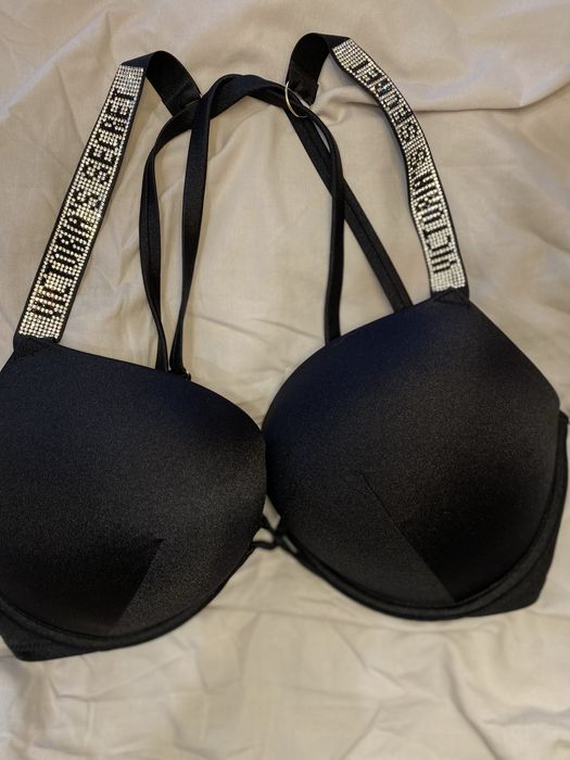Бюстгалтер victoria's secret shine strap push-up bra чорний