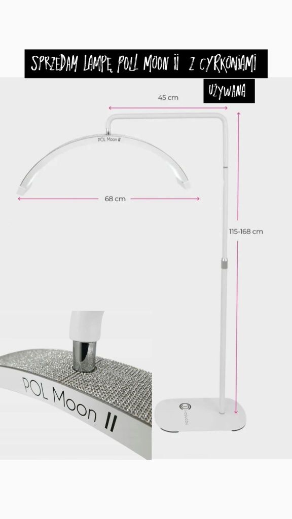 Lampa do rzęs pool moon 2 z cyrkoniami