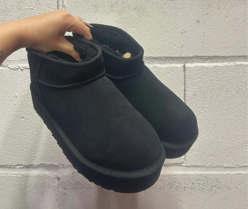 UGG czarne nowe damskie oryginalne obuwie na zimę modne popularne HIT
