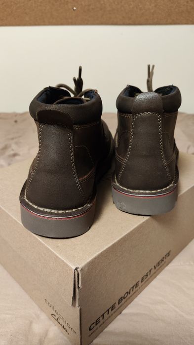 Clarks Vargo Mid Dark Brown Leather męskie trzewiki rozm 44