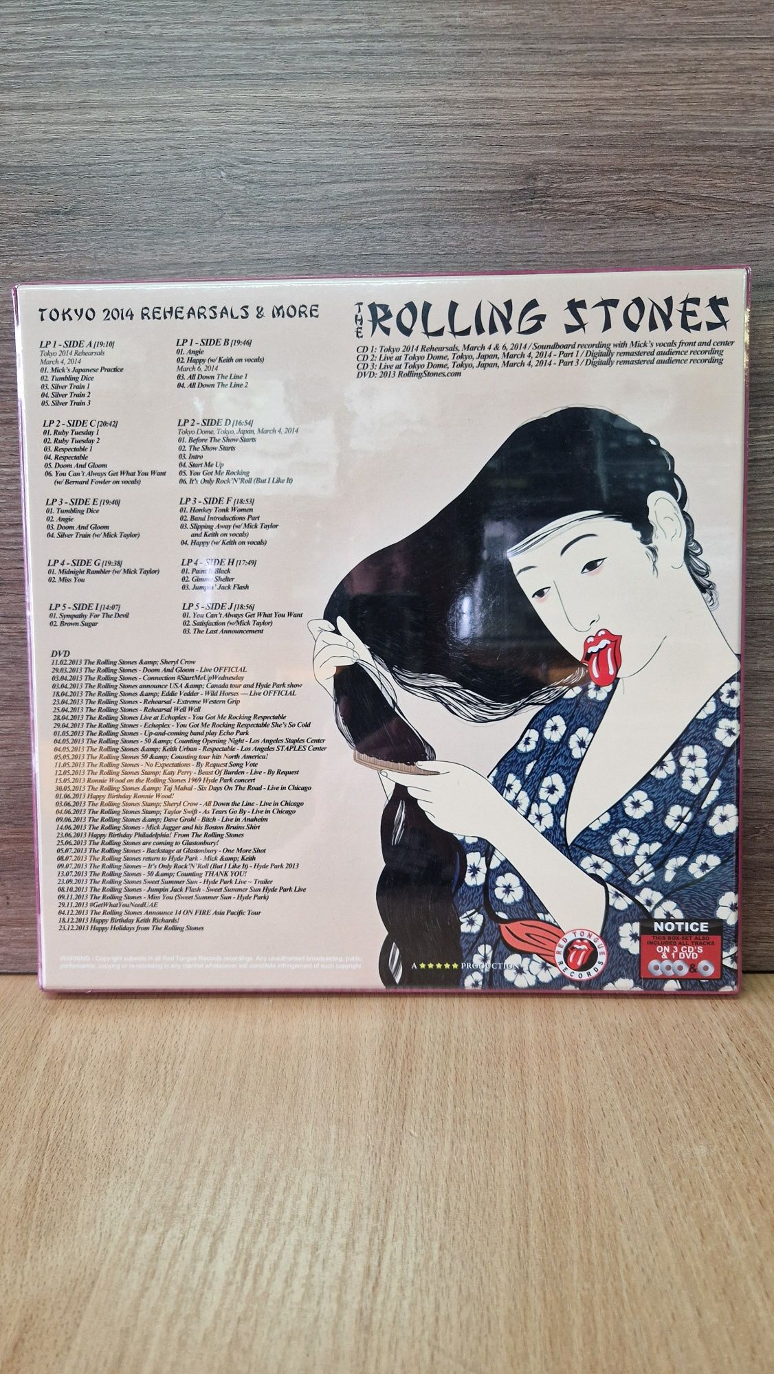 Бокс-сет вінилу The Rolling Stones "Tokyo 2014 Rehearsals & More"