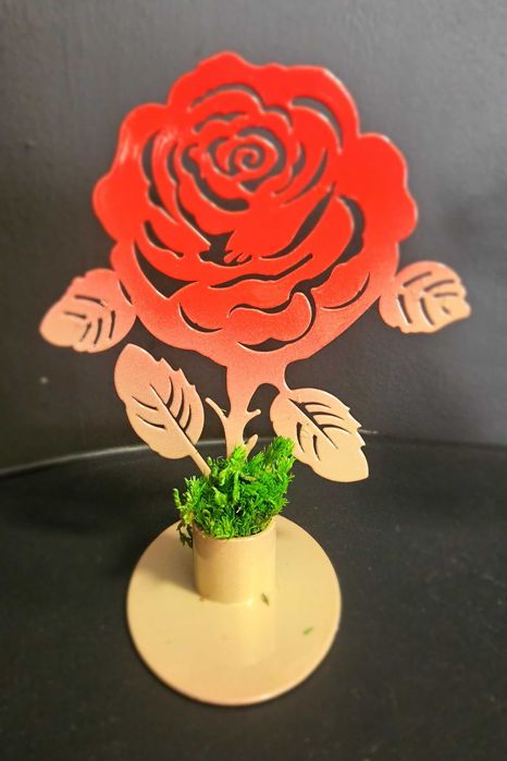 Stalowa Róża, Kwiat na lata, ozdoba 20cm