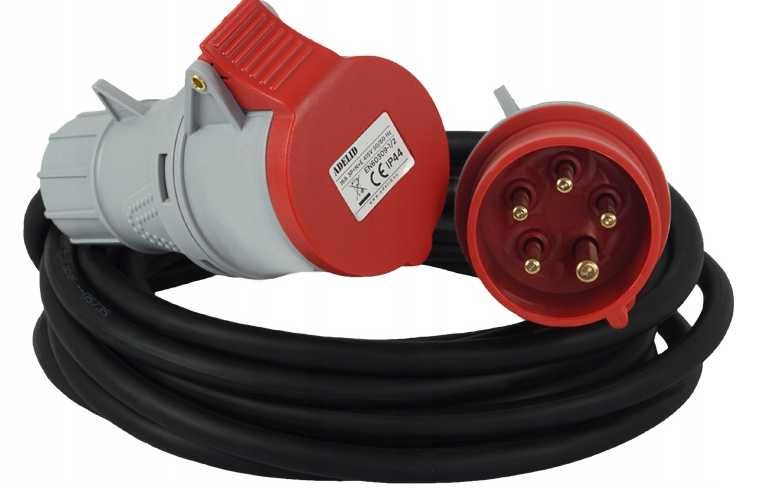 PRZEDŁUŻACZ SIŁOWY 5x2,5 10m 16A 400V Gruby Elastyczny - WYPRZEDAŻ