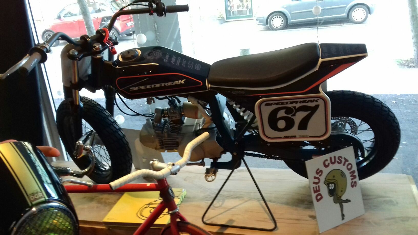 Traseira flat tracker Scrambler baquet dirt track baket caferacer