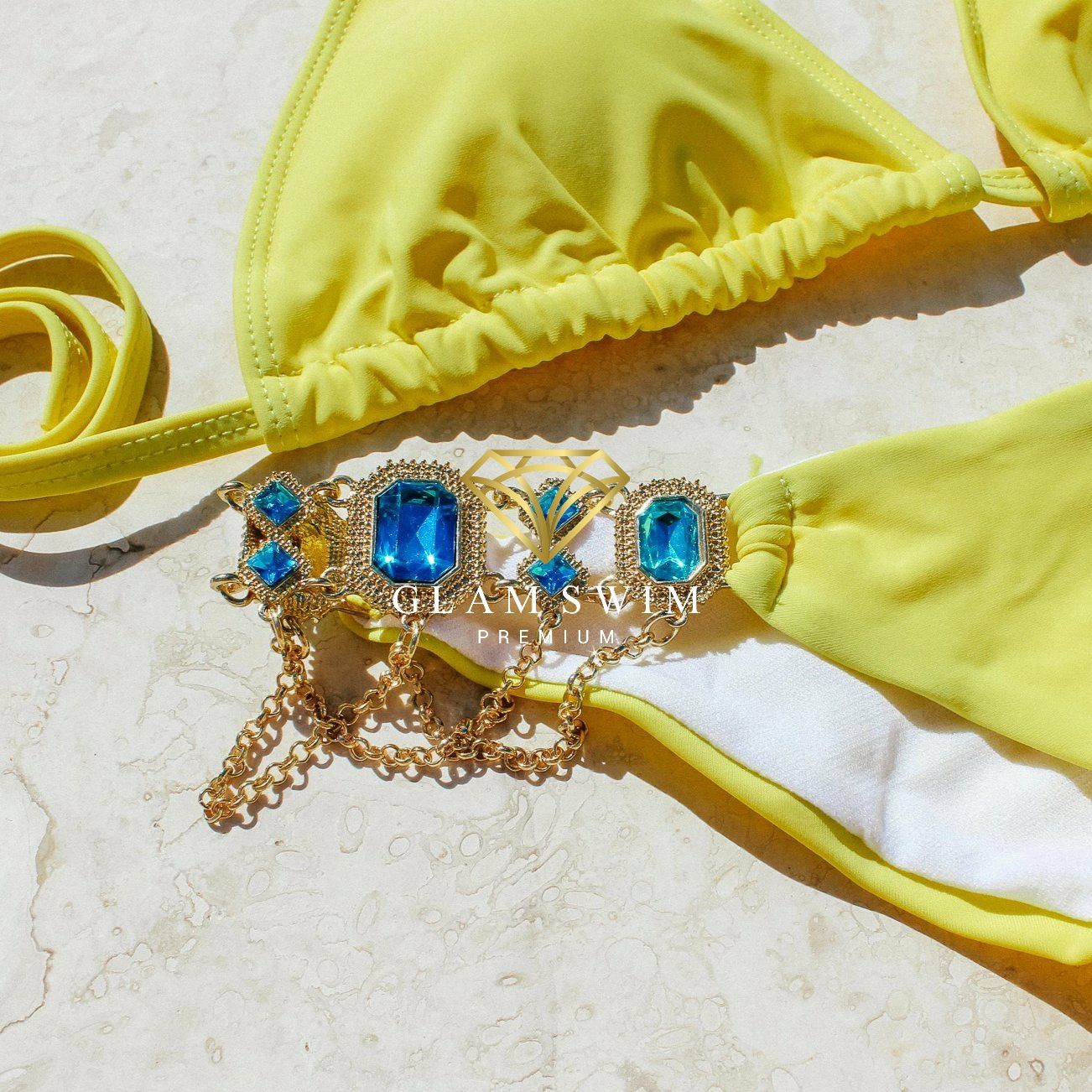 HIT! Luksusowy strój kąpielowy bikini kryształki cyrkonie Beach Bunny®