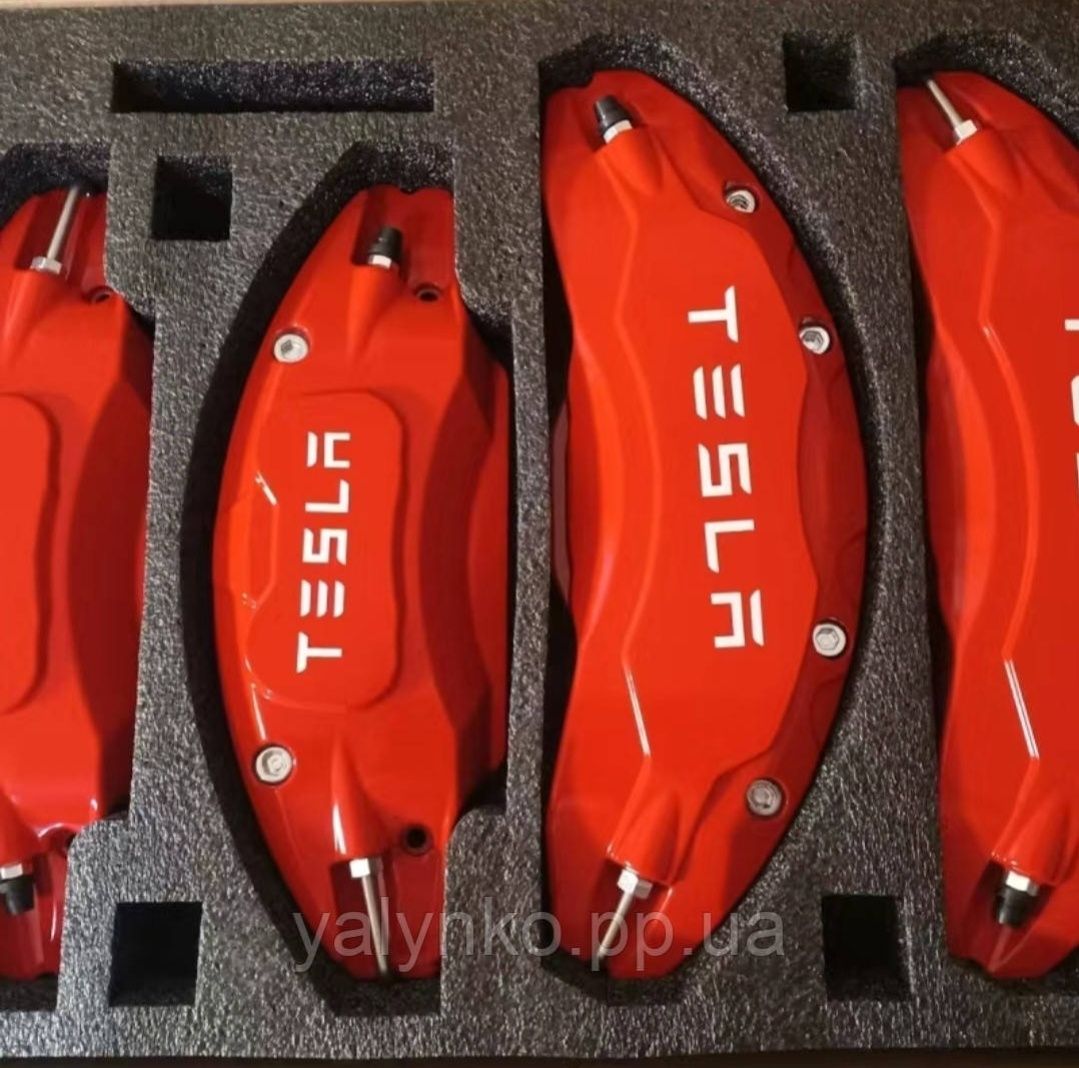 Накладки на супорта червоні 4шт Tesla Model Y 3 Чудовий Подарунок