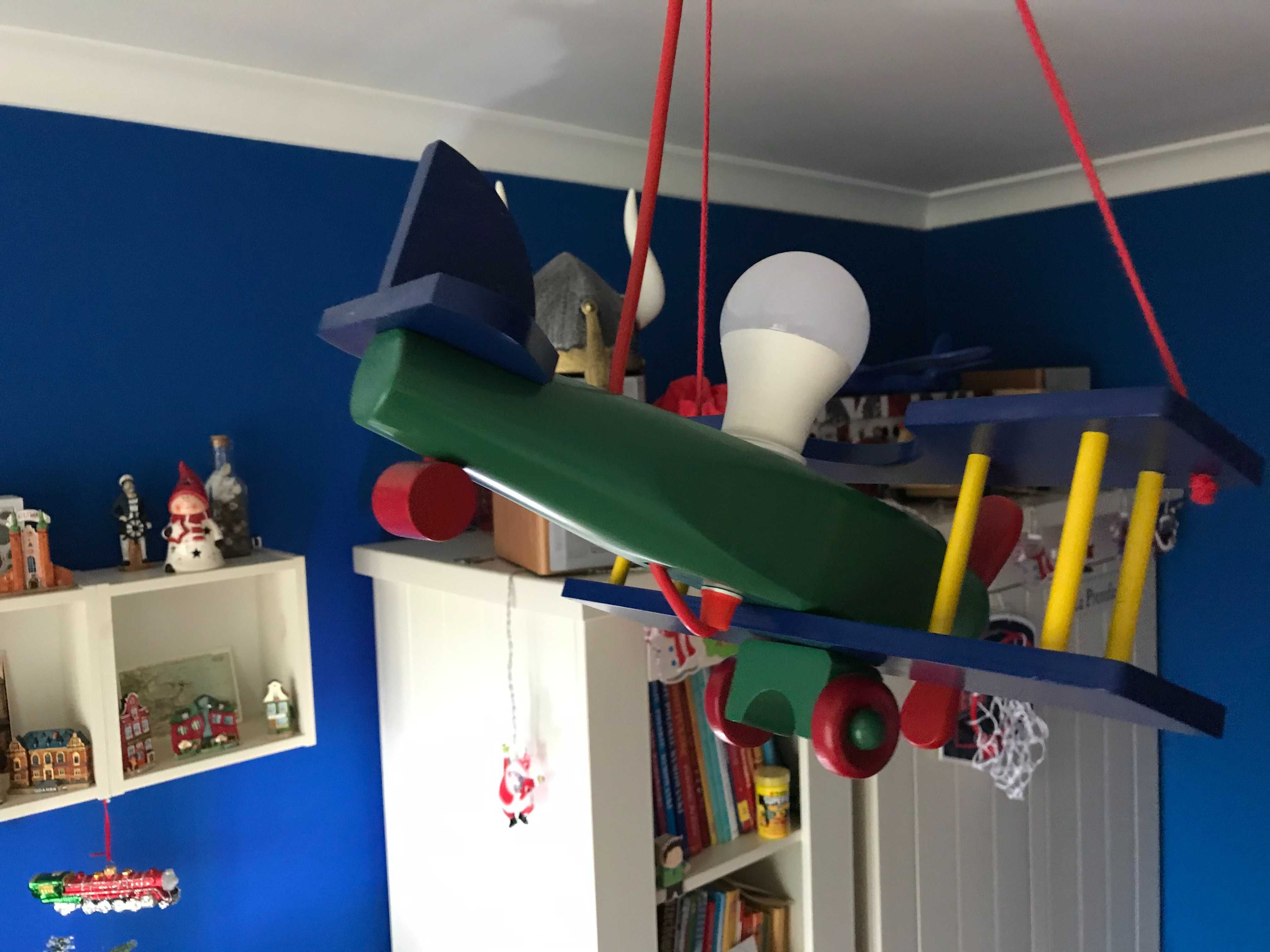 Lampa dziecięca, wisząca SAMOLOT, multikolor, KLIK