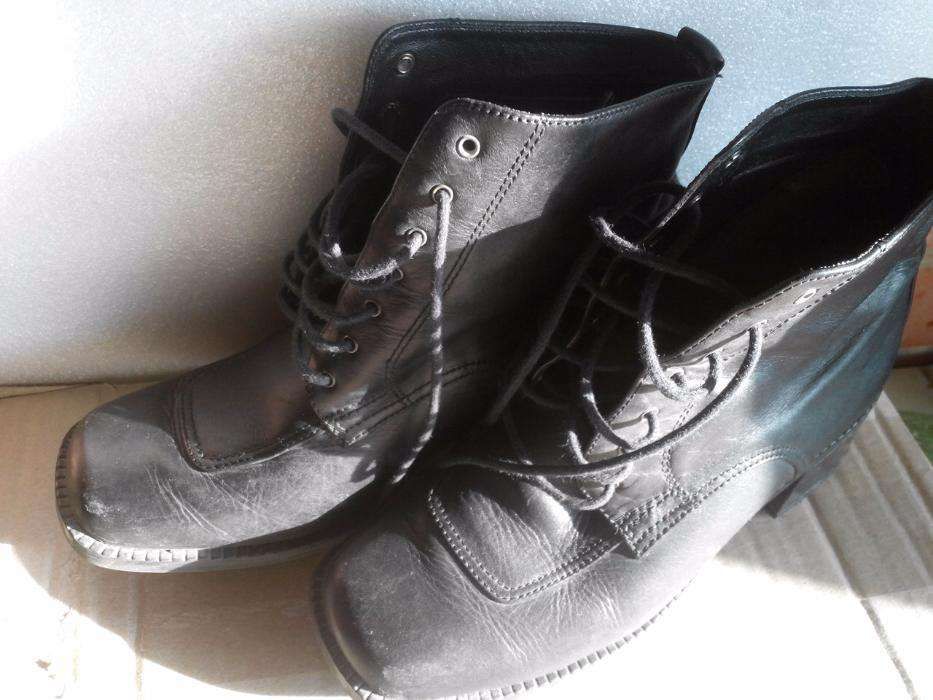 Черные ботинки кожа 36р стелька 23