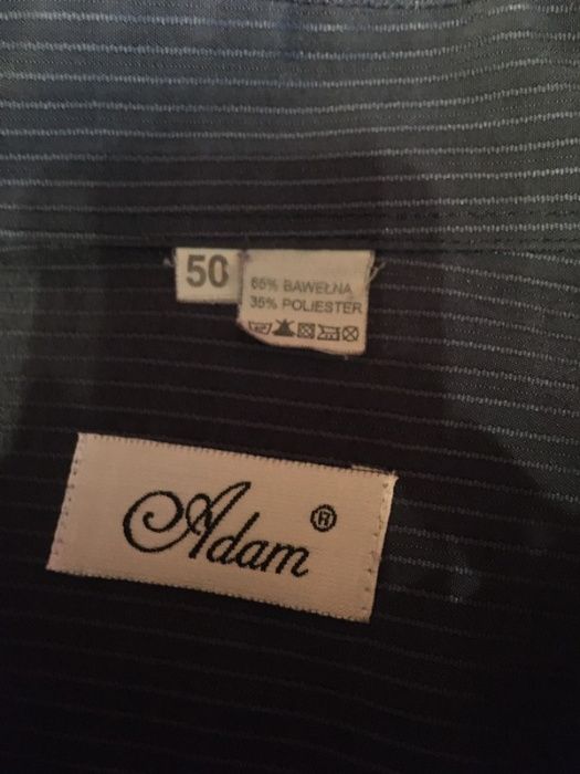 Granatowa koszula w paski Adam 50 176/182